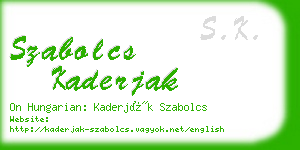 szabolcs kaderjak business card